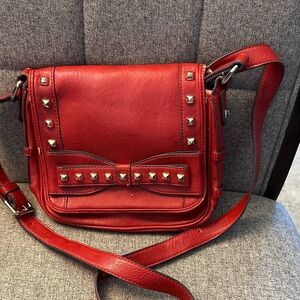 Jessica Simpson Red Studded Bow Crossbody